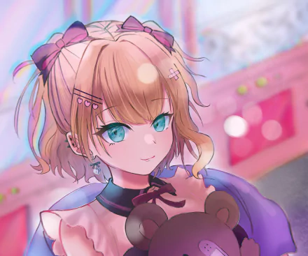 VSPO! Kurumi Noah Iris Black Games Anime Virtual Youtuber HD Desktop Wallpaper | Background Image