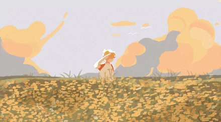 HD PC wallpaper: Dream SMP video game fan art inspired by TommyInnit — lone figure in a golden flower field beneath pastel sunset skies.