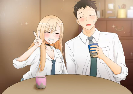Wakana Gojo Marin Kitagawa Anime My Dress-Up Darling HD Desktop Wallpaper | Background Image