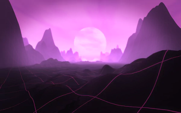 Purple vaporwave gridscape