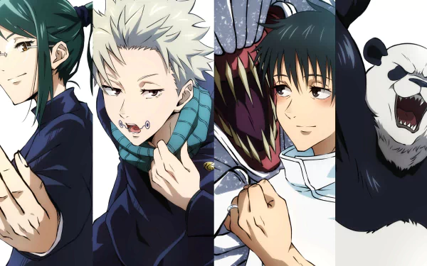 Panda (Jujutsu Kaisen) Yuta Okkotsu Toge Inumaki Maki Zenin Anime Jujutsu Kaisen HD Desktop Wallpaper | Background Image