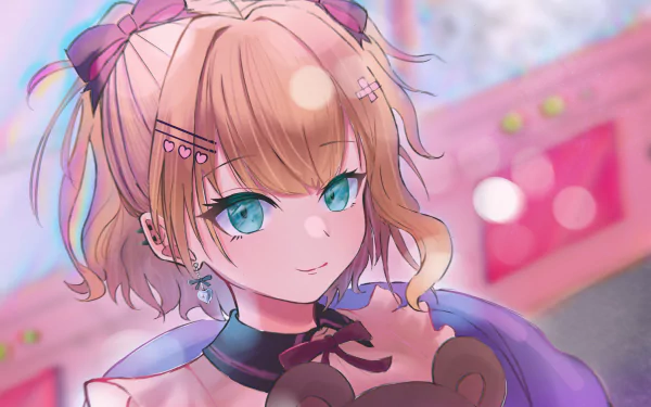 VSPO! Kurumi Noah Iris Black Games Anime Virtual Youtuber HD Desktop Wallpaper | Background Image