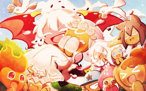 Video Game Cookie Run: OvenBreak Cookie Run Cream Puff Cookie Fire Spirit Cookie GingerBrave GingerBright Mala Sauce Cookie Pitaya Dragon Cookie Skater Cookie Strawberry Cookie Werewolf Cookie Whipped Cream Cookie HD Wallpaper | Background Image