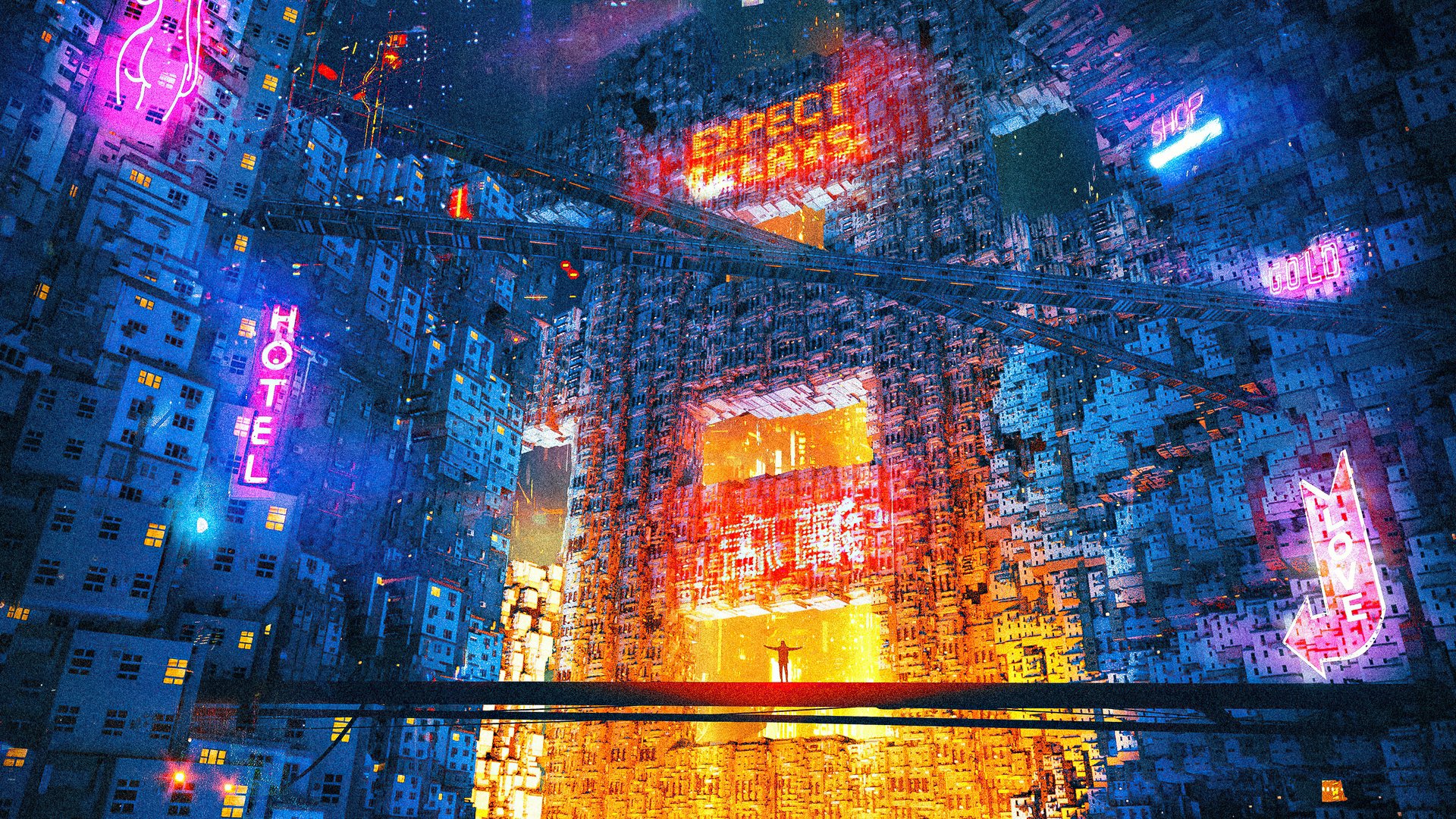 Neon Nexus: HD Cyberpunk Sci-Fi Cityscape by pulkit_kudiwal | 1920x1080 ...