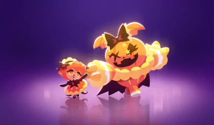 Pumpkin Pie Cookie (Cookie Run) video game COOKIE RUN: KINGDOM HD Desktop Wallpaper | Background Image