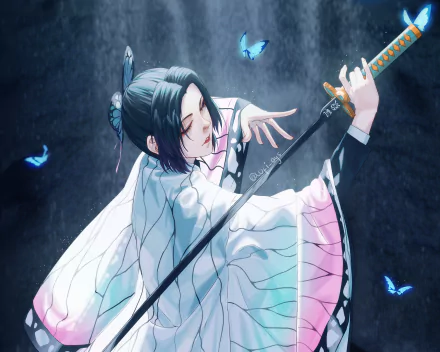 Shinobu Kochou Anime Demon Slayer: Kimetsu no Yaiba HD Desktop Wallpaper | Background Image