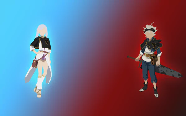 minimalist Asta (Black Clover) Noelle Silva Anime Black Clover minimalist anime HD Desktop Wallpaper | Background Image