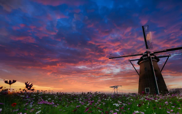 man made windmill HD Desktop Wallpaper | Background Image