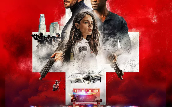 Eiza Gonzalez Yahya Abdul-Mateen II Jake Gyllenhaal movie Ambulance (Movie) HD Desktop Wallpaper | Background Image