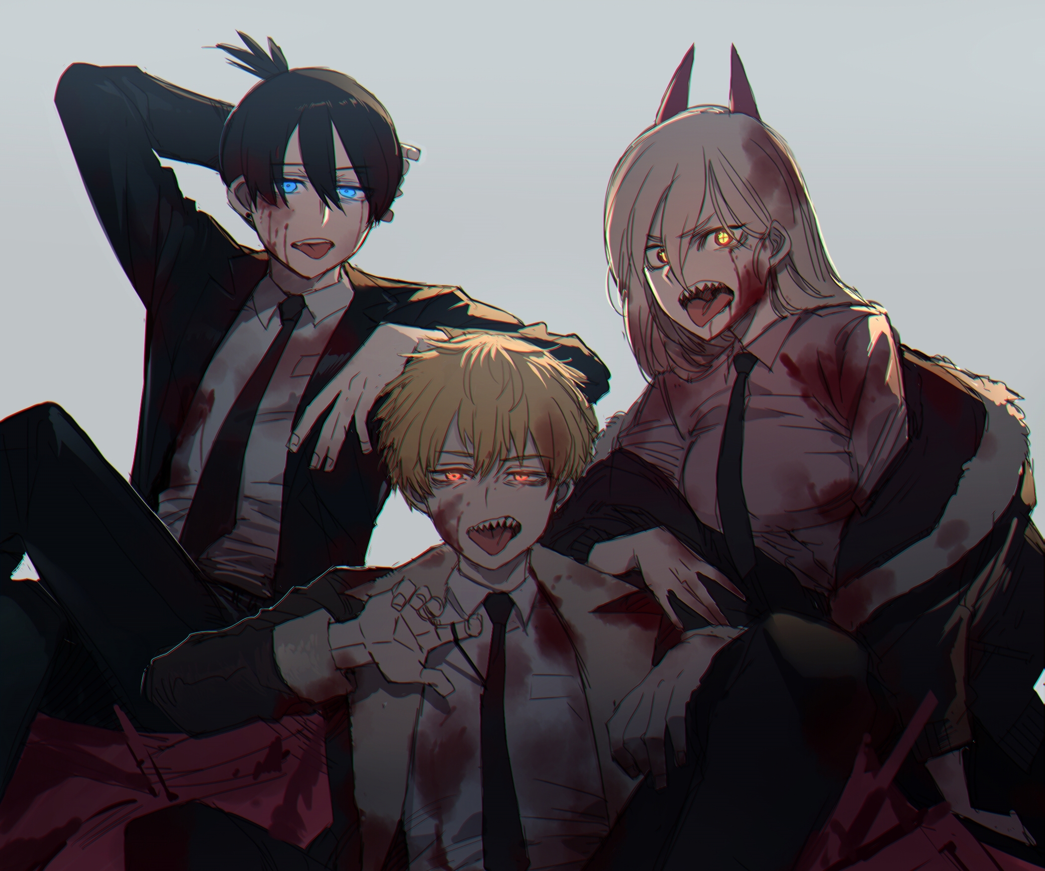 Download Power (Chainsaw Man) Aki Hayakawa Denji (Chainsaw Man) Anime Chainsaw Man HD Wallpaper