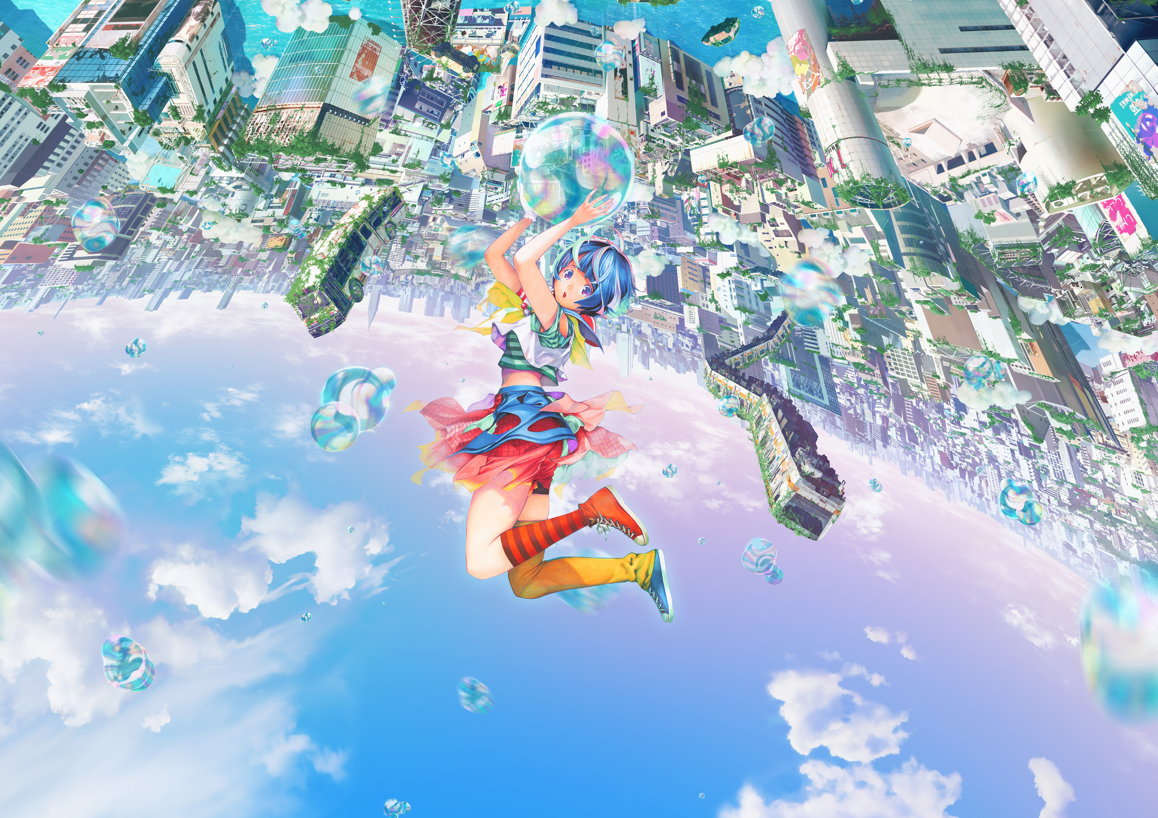 Wallpaper girl light bubbles anime art vocaloid hatsune miku under  water bison bison images for desktop section арт  download