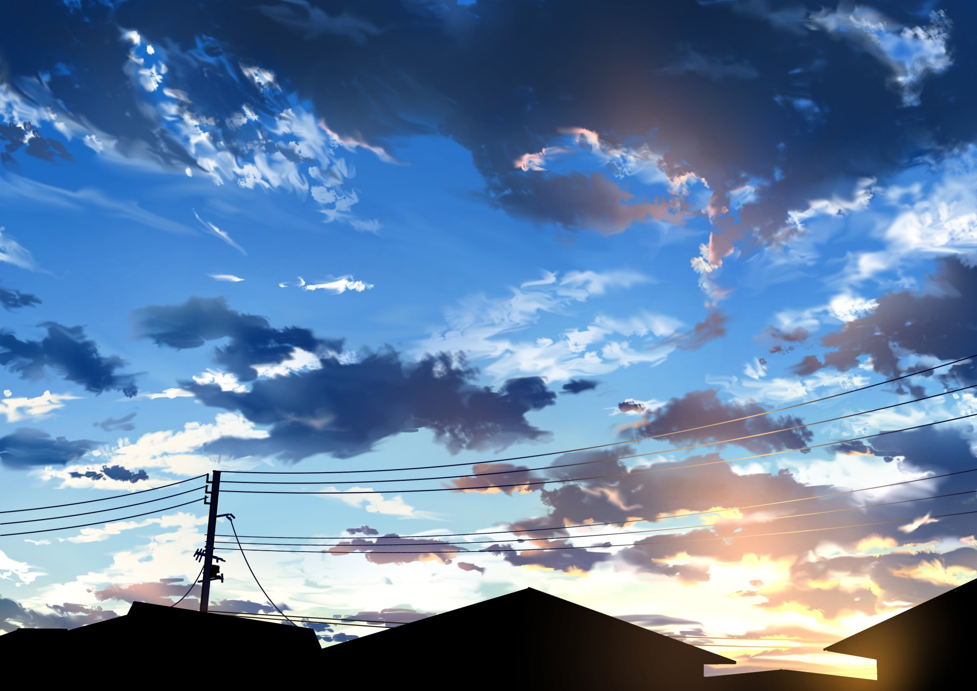 Download Sunrise Cloud Anime Sky 4k Ultra HD Wallpaper