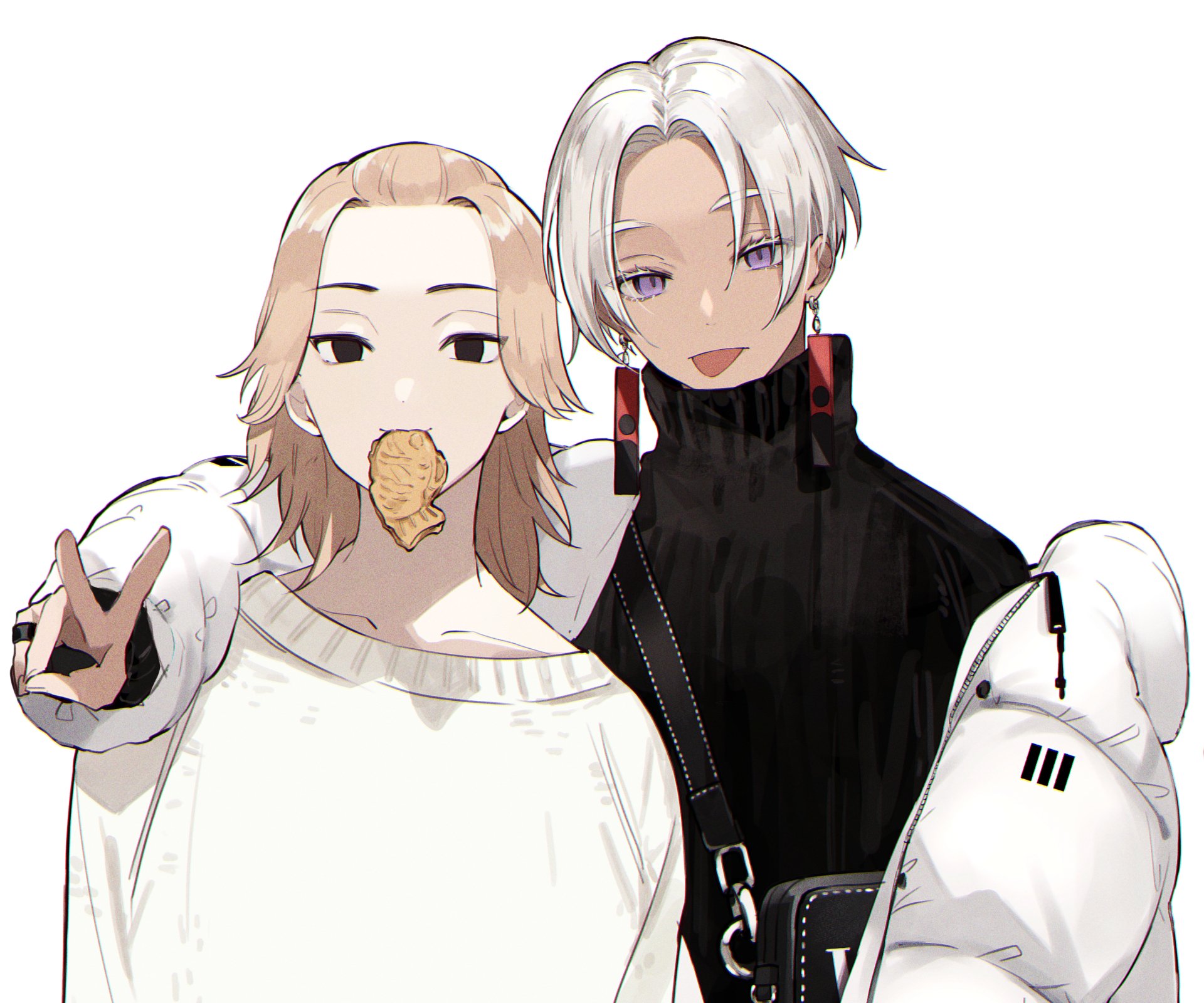 HD anime desktop wallpaper featuring Mikey Manjiro Sano and Izana Kurokawa from Tokyo Revengers, depicted with casual expressions and stylish attire.