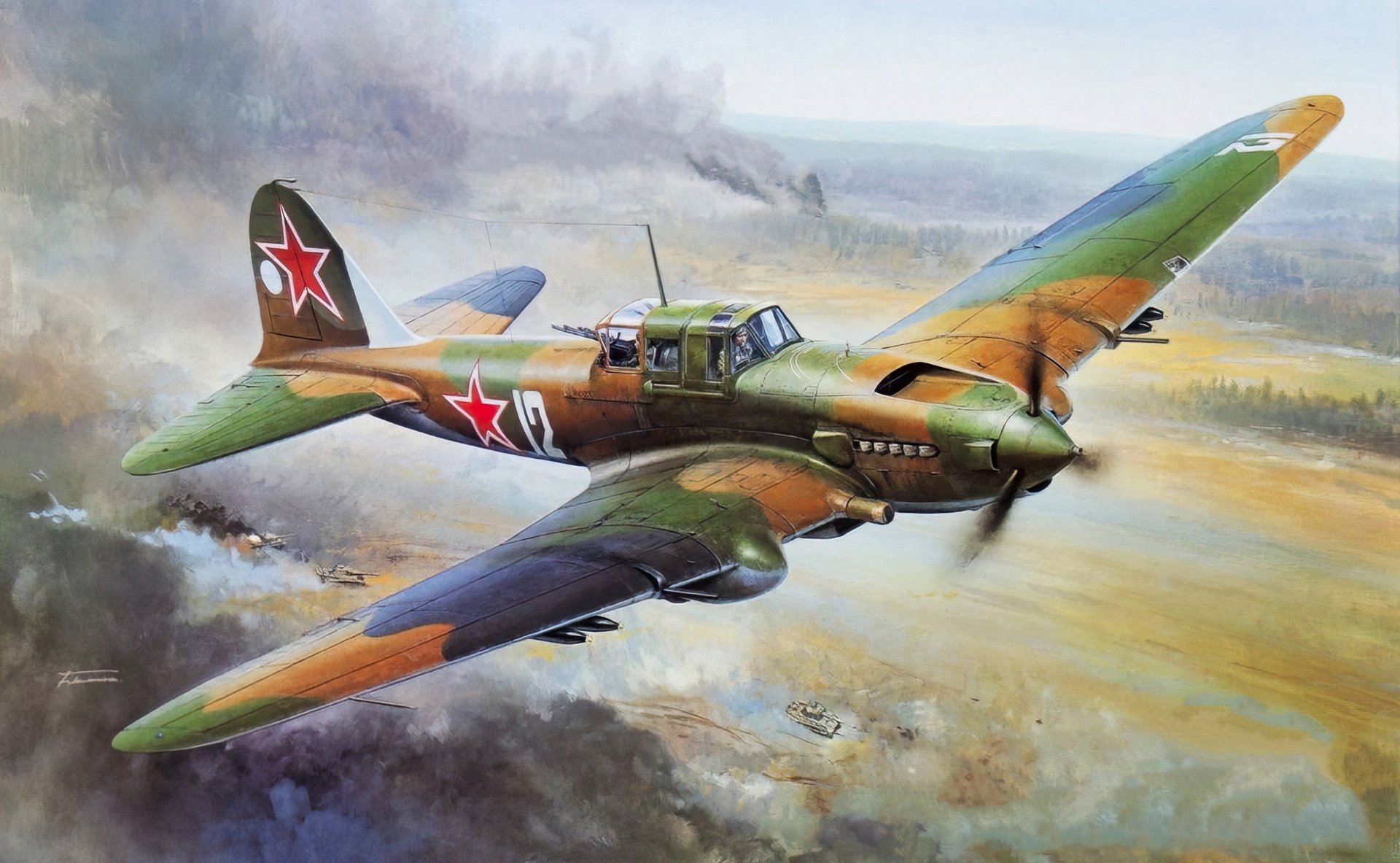 Download Military Ilyushin Il-2 HD Wallpaper by Kazuaki Fukumura
