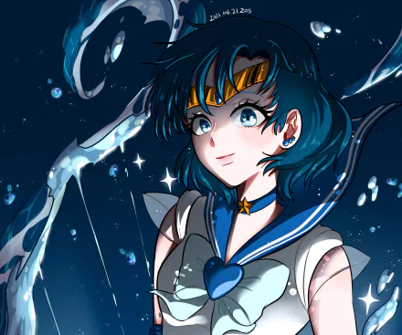 Sailor Mercury Ami Mizuno Anime Sailor Moon HD Desktop Wallpaper | Background Image