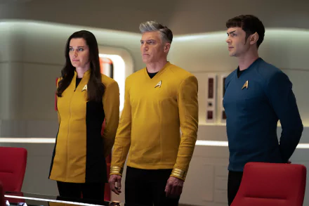 Christopher Pike Spock Una Chin-Riley TV Show Star Trek: Strange New Worlds HD Desktop Wallpaper | Background Image