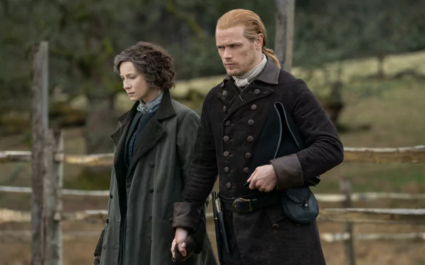 Claire Fraser Caitriona Balfe Sam Heughan Jamie Fraser TV Show Outlander HD Desktop Wallpaper | Background Image