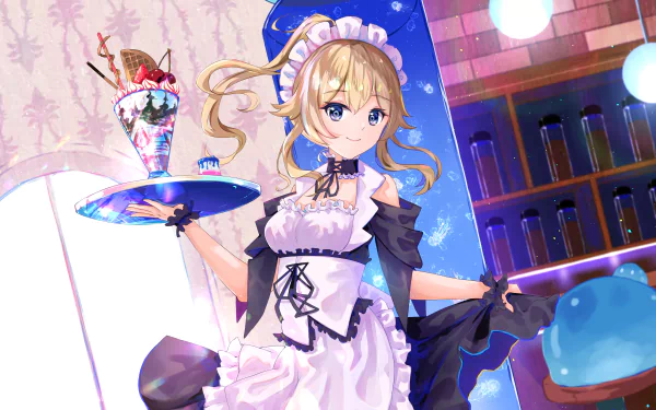 Slime (Genshin impact) Jean (Genshin Impact) maid video game Genshin Impact HD Desktop Wallpaper | Background Image
