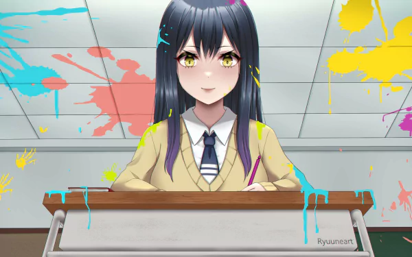 Miko Yotsuya Anime Mieruko-chan HD Desktop Wallpaper | Background Image