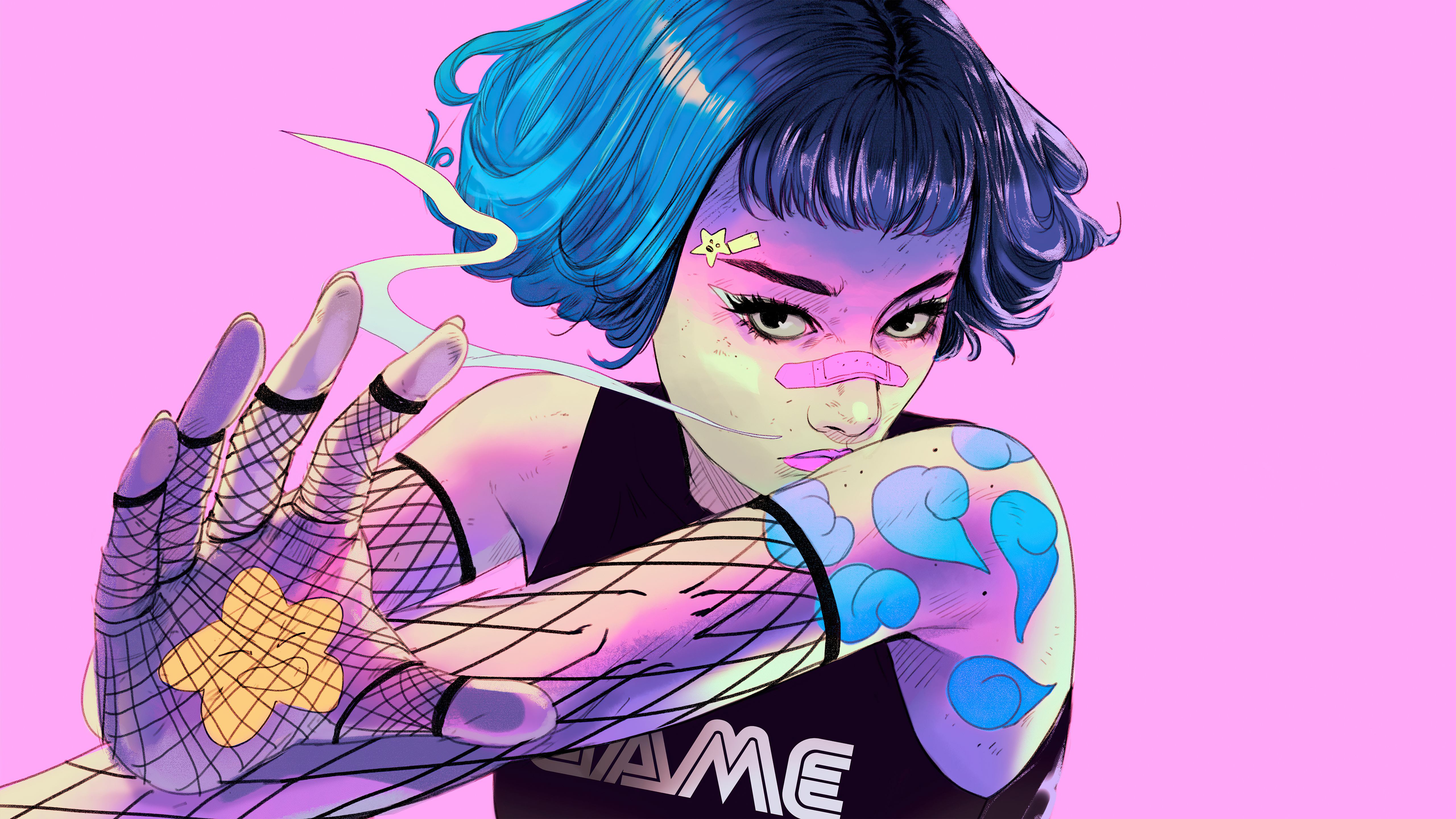 Aesthetic Cyberpunk Girl Desktop Wallpaper - Cyberpunk Wallpaper