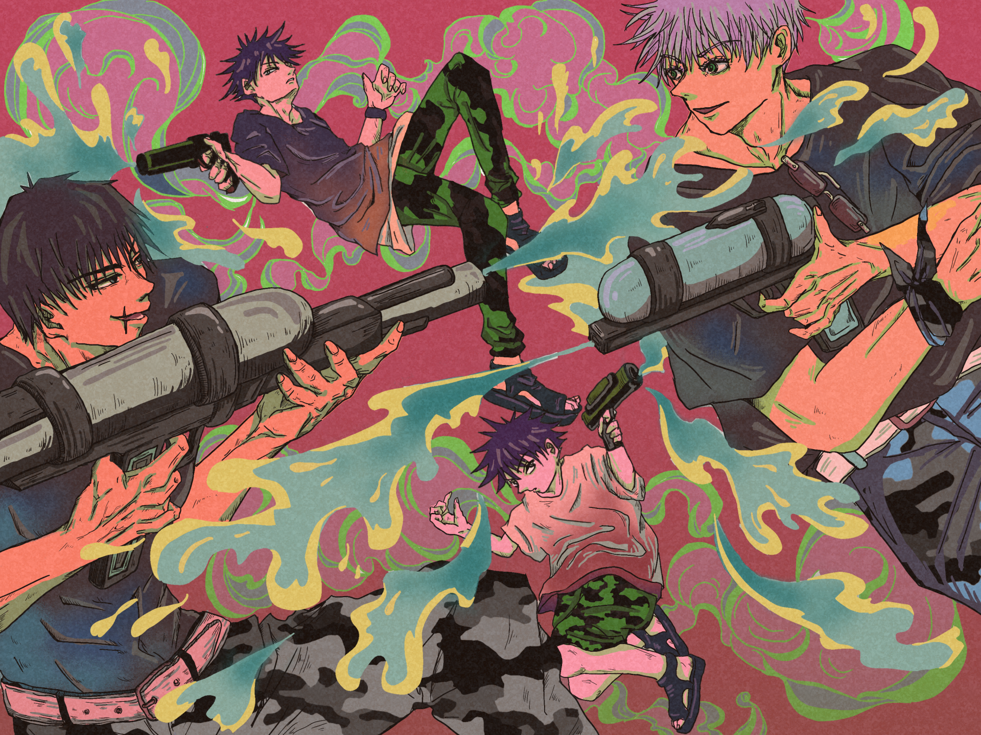 Download Toji Fushiguro Megumi Fushiguro Satoru Gojo Anime Jujutsu Kaisen HD Wallpaper by SAM