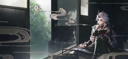 Arataki Itto video game Genshin Impact HD Desktop Wallpaper | Background Image