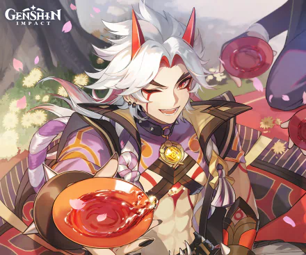 Arataki Itto video game Genshin Impact HD Desktop Wallpaper | Background Image
