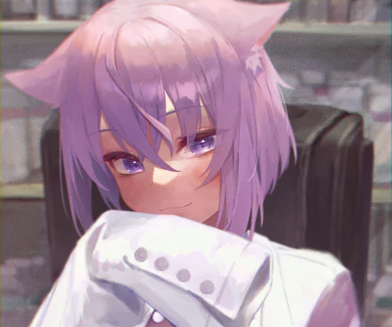 hololive Nekomata Okayu Anime Virtual Youtuber HD Desktop Wallpaper | Background Image