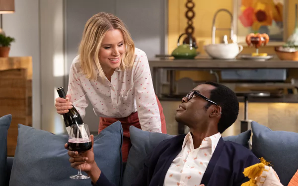 William Jackson Harper Kristen Bell Chidi Anagonye Eleanor Shellstrop TV Show The Good Place HD Desktop Wallpaper | Background Image