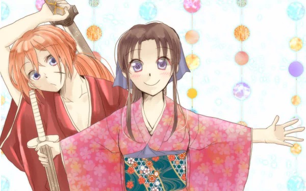 Kaoru Kamiya Kenshin Himura Anime Rurouni Kenshin HD Desktop Wallpaper | Background Image