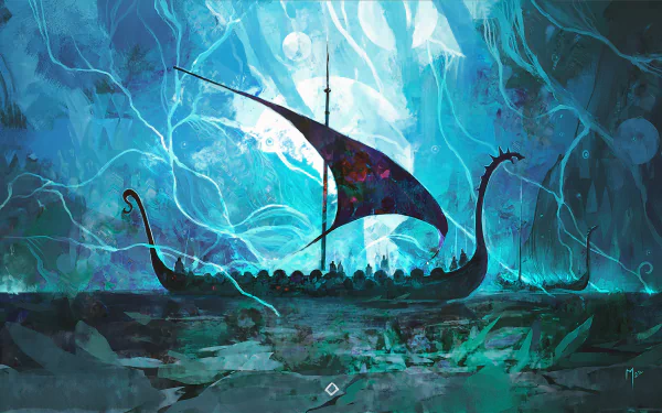 drakkar fantasy viking HD Desktop Wallpaper | Background Image