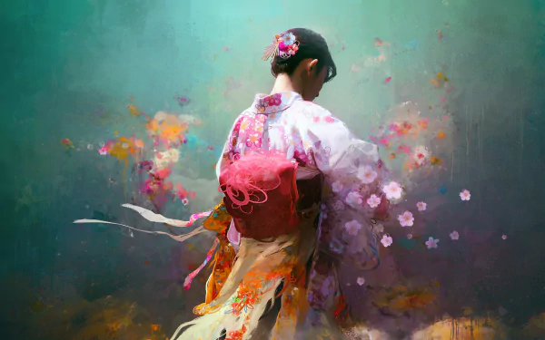 kimono fantasy geisha HD Desktop Wallpaper | Background Image