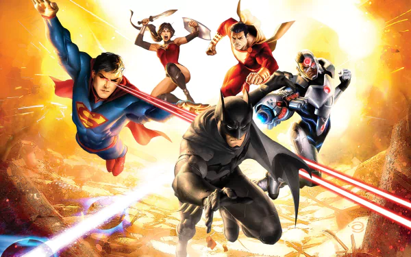 Shazam (DC Comics) Wonder Woman Cyborg (DC Comics) Superman Batman movie Justice League: War HD Desktop Wallpaper | Background Image