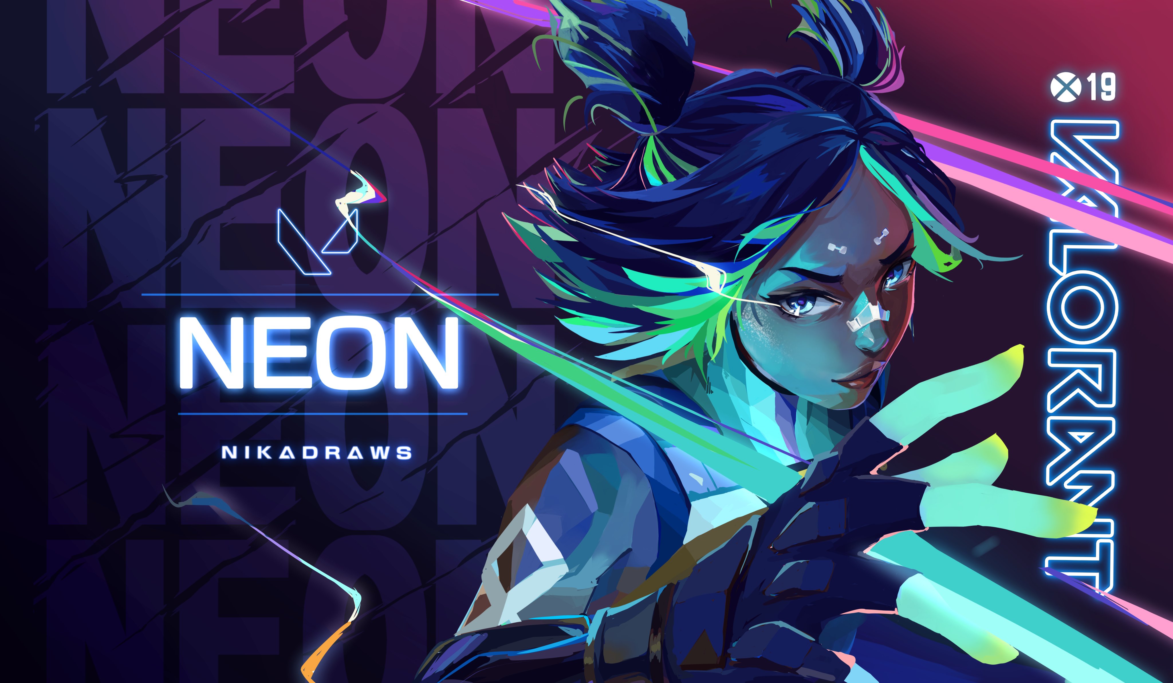 4K/60FPS Neon Animated Wallpaper - Valorant Fanart 