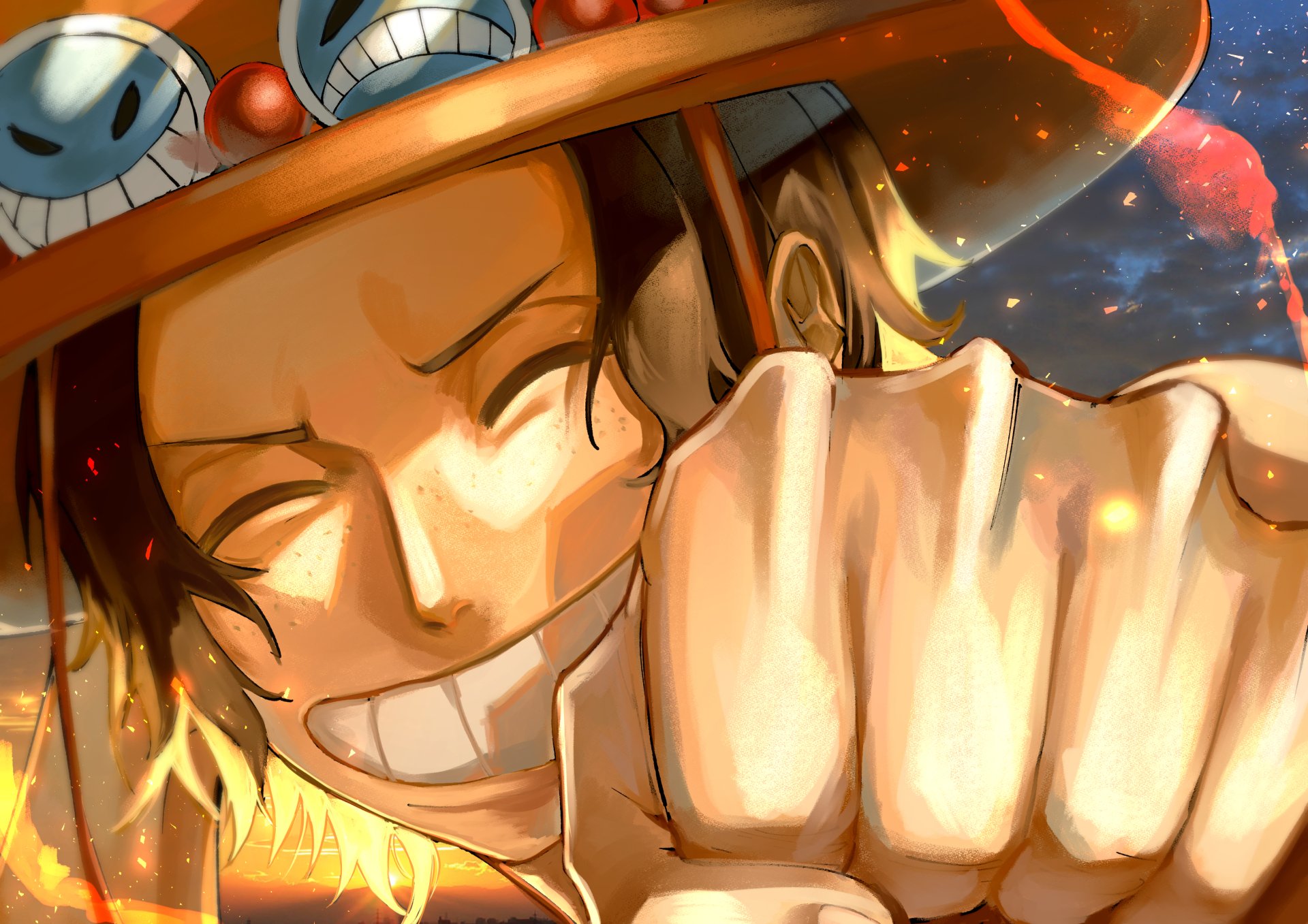 Download Portgas D. Ace Anime One Piece HD Wallpaper by ピリィ