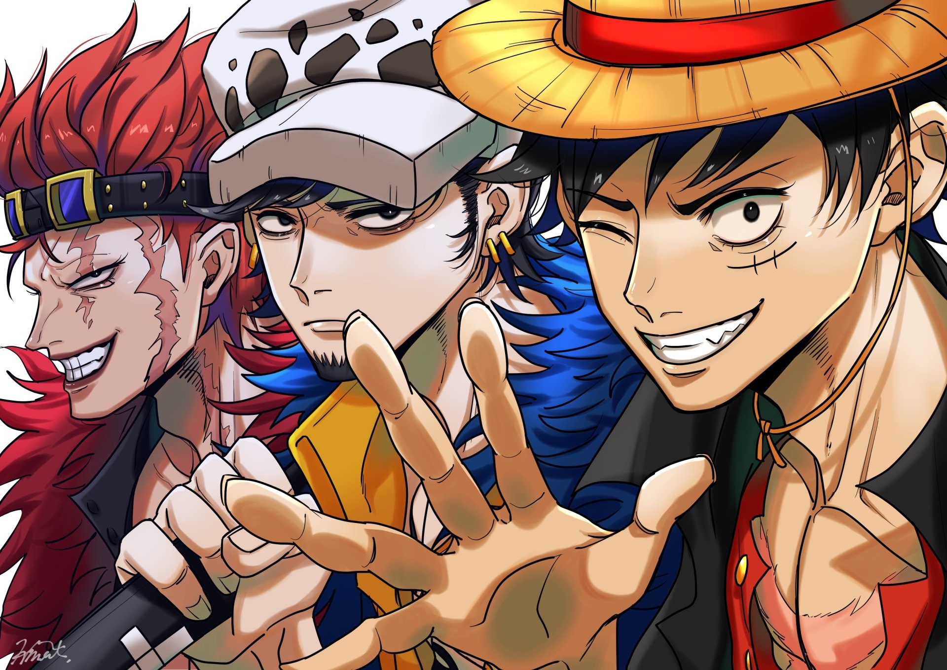 Download Eustass Kid Trafalgar Law Monkey D. Luffy Anime One Piece 4k Ultra HD Wallpaper by ひめあろ