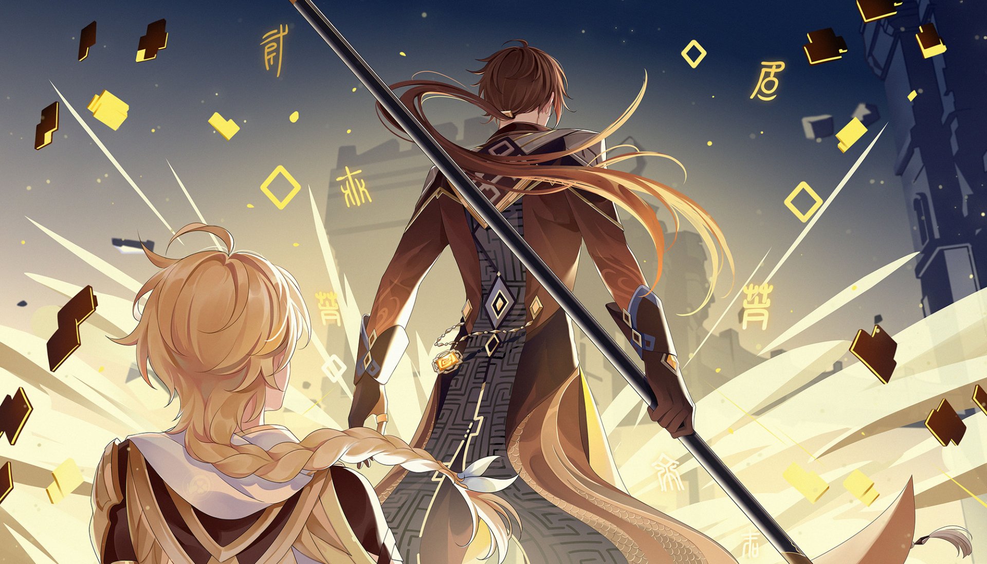 Download Zhongli (Genshin Impact) Aether (Genshin Impact) Video Game Genshin Impact HD Wallpaper by sloth-fh