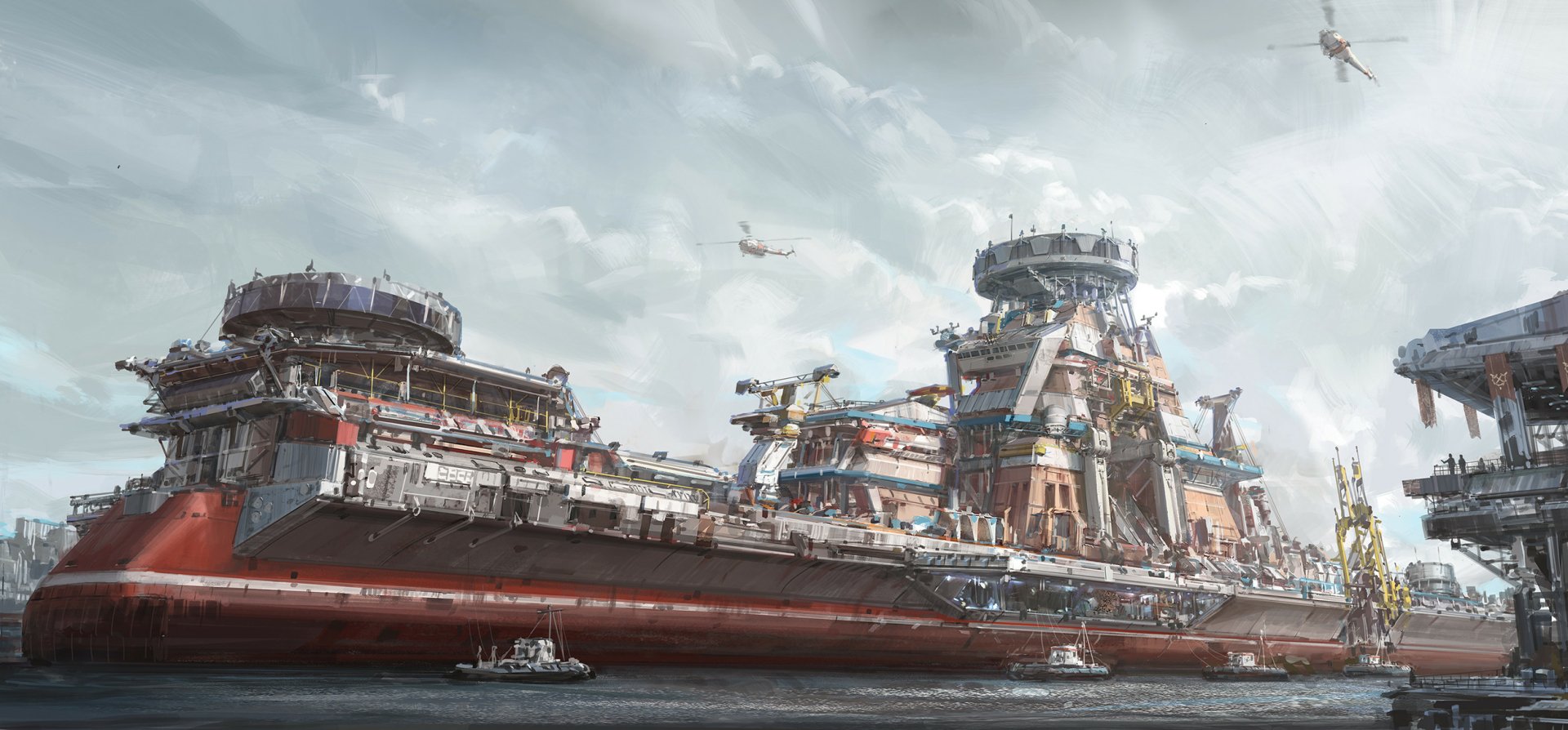 Download Fantasy Ship HD Wallpaper by Mark Li