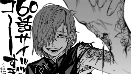 Black and white HD anime wallpaper featuring Nobara Kugisaki from Jujutsu Kaisen with a confident smirk and dynamic pose.