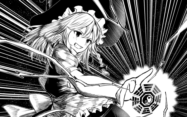 Marisa Kirisame Anime Touhou HD Desktop Wallpaper | Background Image