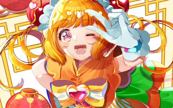 Hanamichi Ran Cure Yum-Yum Anime Delicious Party Precure HD Desktop Wallpaper | Background Image