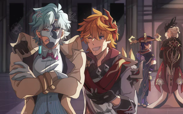 Tartaglia Childe (Genshin Impact) Il Dottore (Genshin Impact) video game Genshin Impact HD Desktop Wallpaper | Background Image