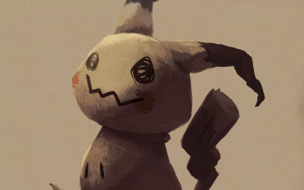 HD PC desktop wallpaper featuring Mimikyu, the Pokémon known for its eerie, handmade disguise from the video game series Pokémon.