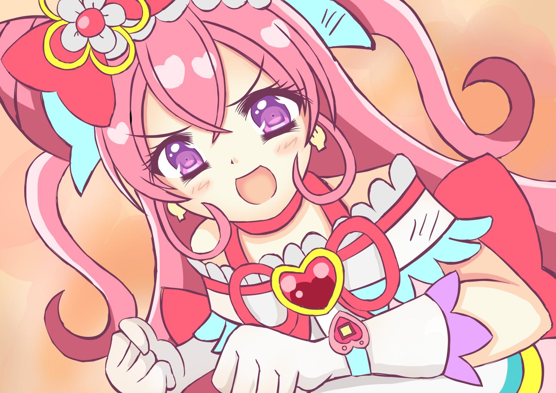 Download Nagomi Yui Cure Precious Anime Delicious Party Precure 4k Ultra HD Wallpaper