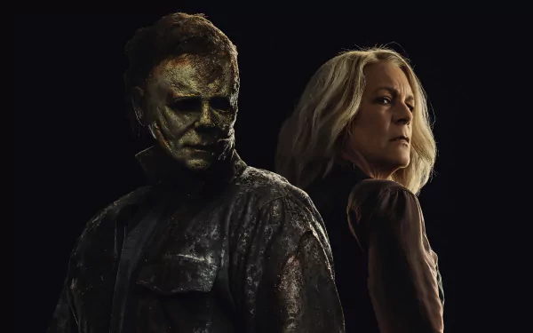 Jamie Lee Curtis Michael Myers movie Halloween Ends HD Desktop Wallpaper | Background Image