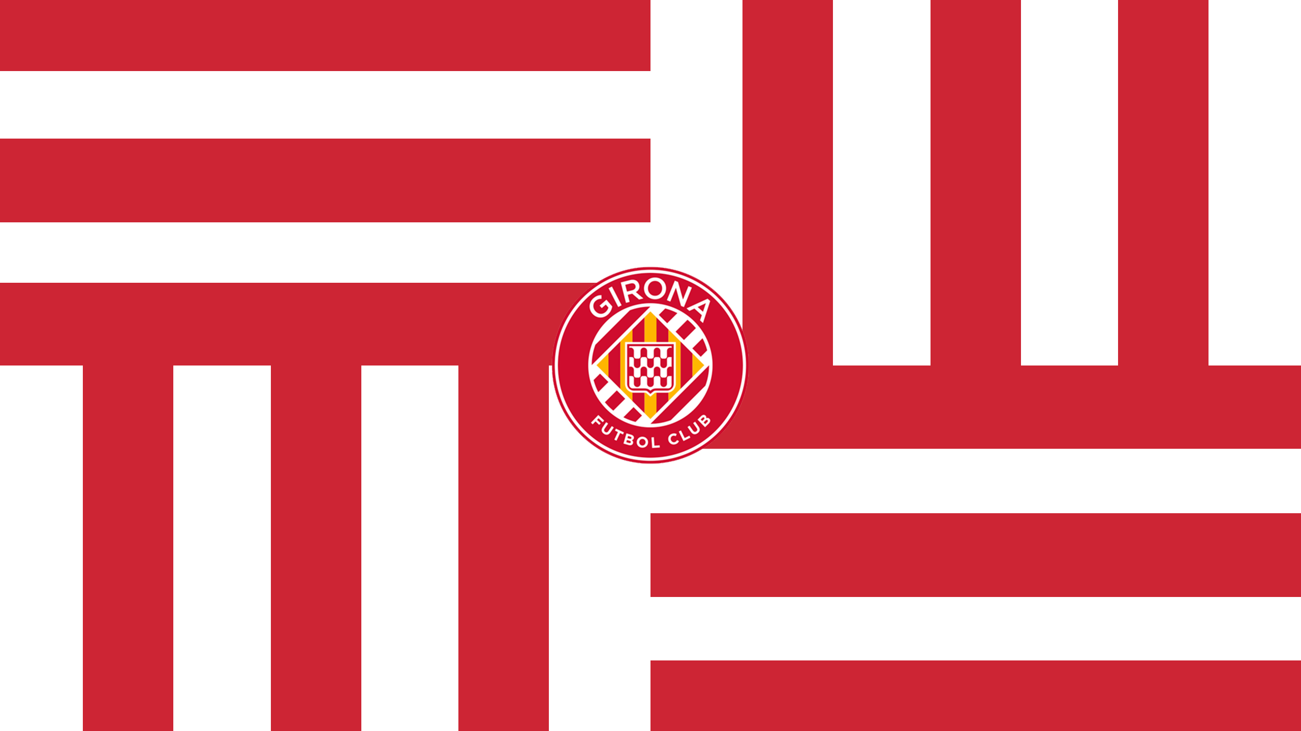 Girona FC emblem crest logo featured in high-definition desktop wallpaper for sports enthusiasts.