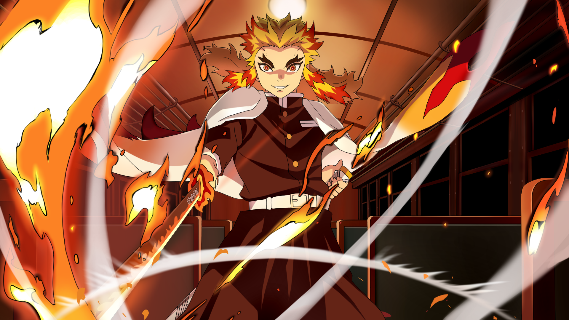 Demon Slayer: 'Kyojuro Rengoku Flame Hashira' 4K baixar papel de