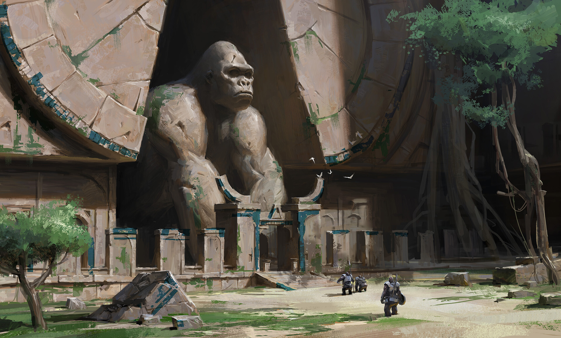 Download Fantasy Statue HD Wallpaper by Lee b