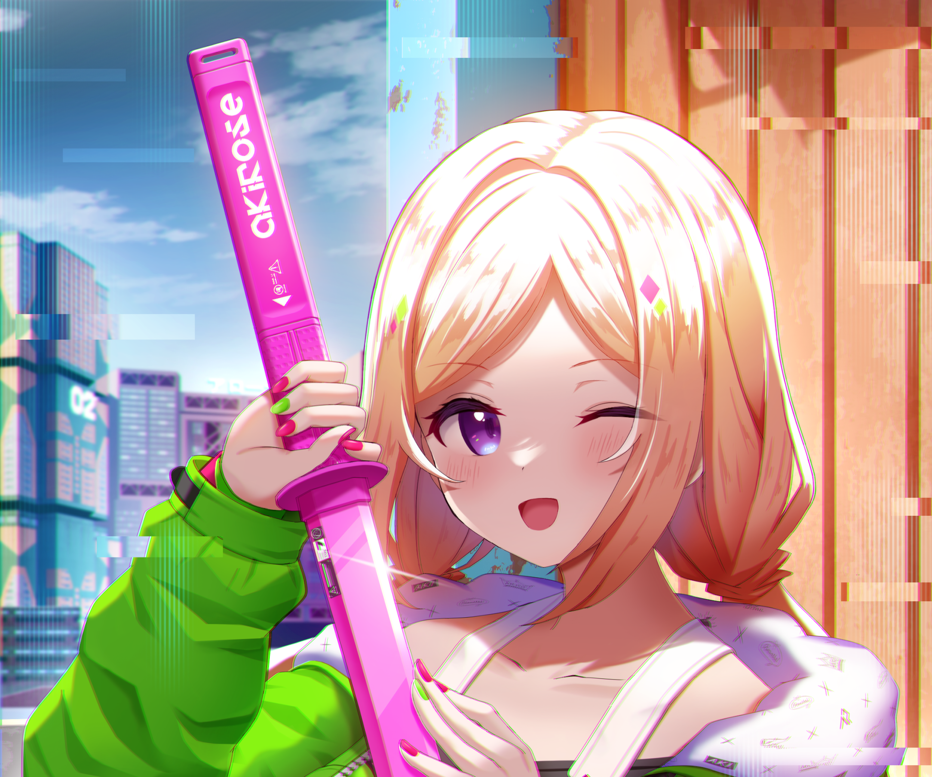 Download Hololive Aki Rosenthal Anime Virtual Youtuber HD Wallpaper