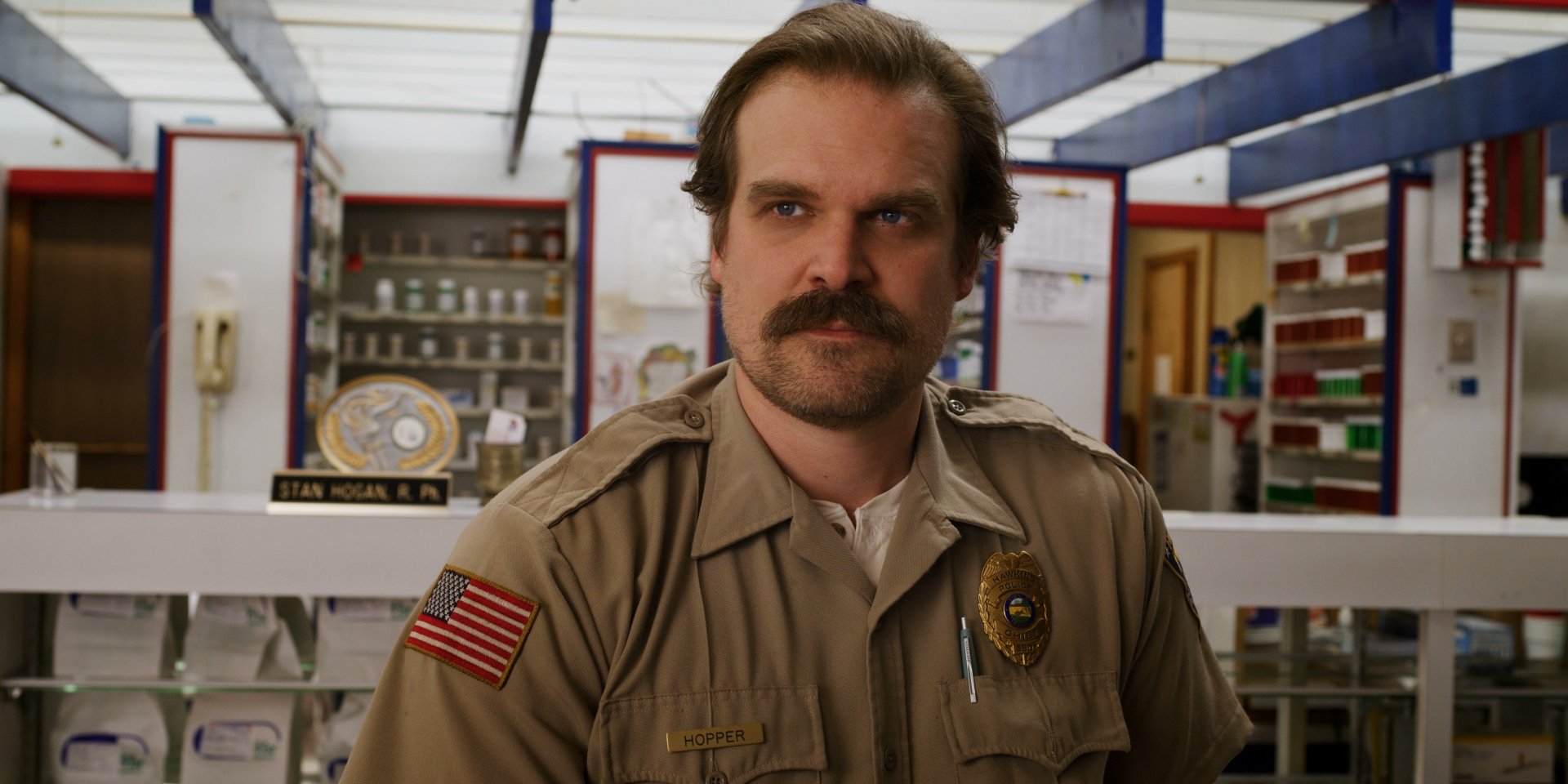 Download Jim Hopper David Harbour TV Show Stranger Things 4k Ultra HD Wallpaper